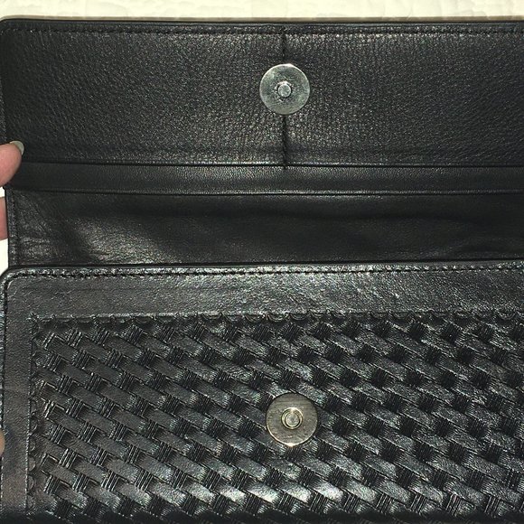 Vintage Hand Tooled Leather Clutch Wallet with Snap Clasp by Alejandro Yeo - New - Picture 8 of 11